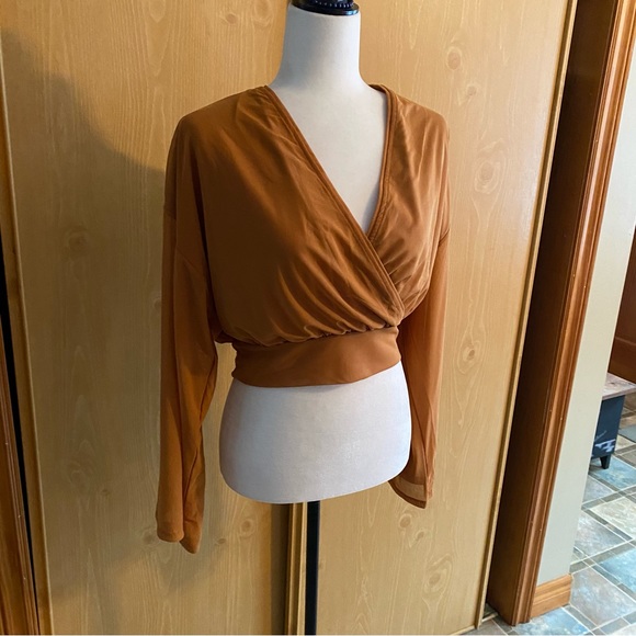 Free People • Surplice Bell Sleeve Blouse in Rust - Picture 3 of 9